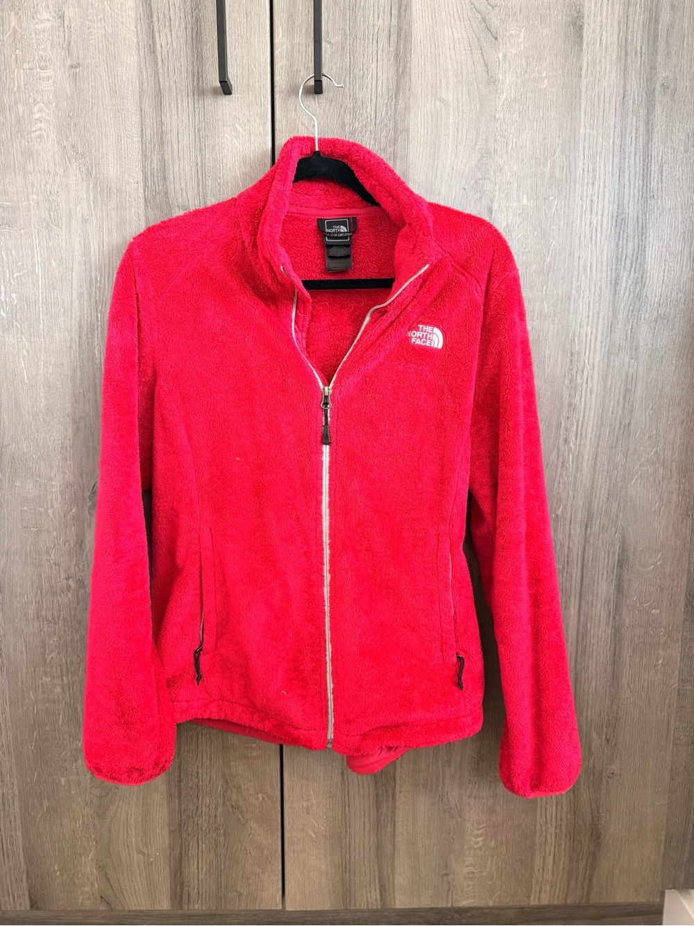 The North Face Women's Bright Red Teddy Fleece Jacket